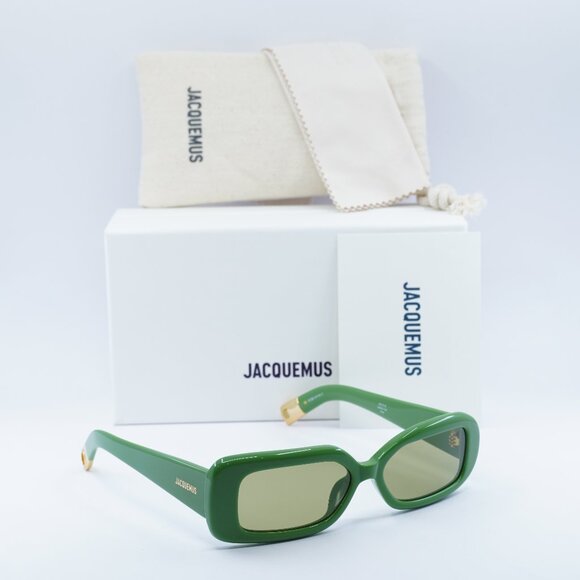 Jacquemus ROND CARRE JAC/11 C3 Rectangle Sunglasses - Jade Green/Green - Picture 1 of 12